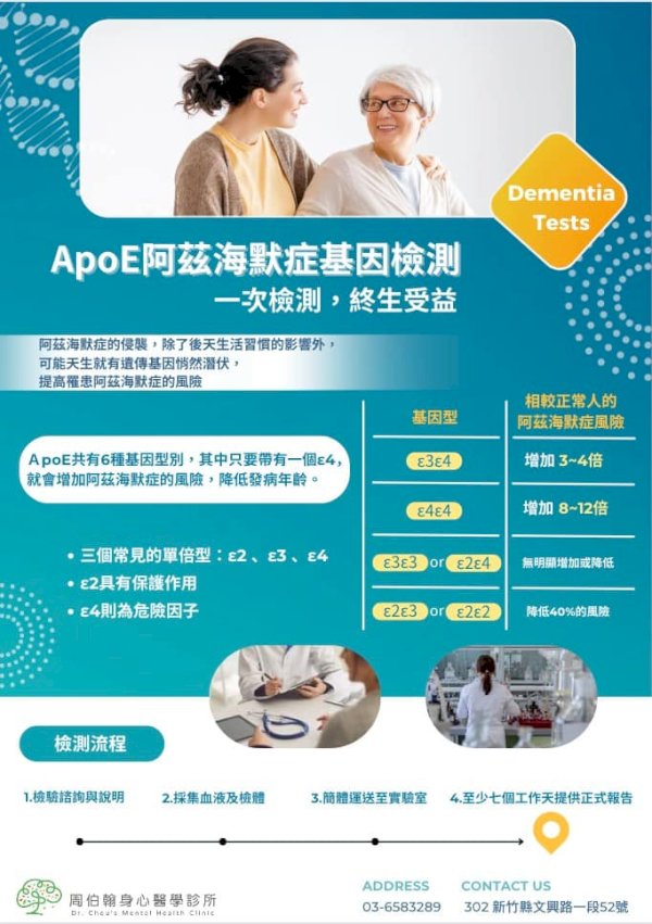 失智症的基因檢測! 阿茲海默症最相關的風險基因就是Apolipoprotein E (ApoE)
